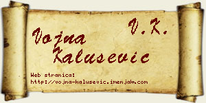 Vojna Kalušević vizit kartica